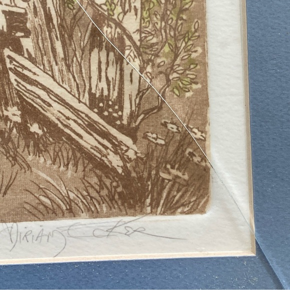 Miriam Ecker "Hand Signed & Etching" "CAREFREE DAYS” CHILDREN FLOWERS BOYS FIELD - Picture 7 of 14